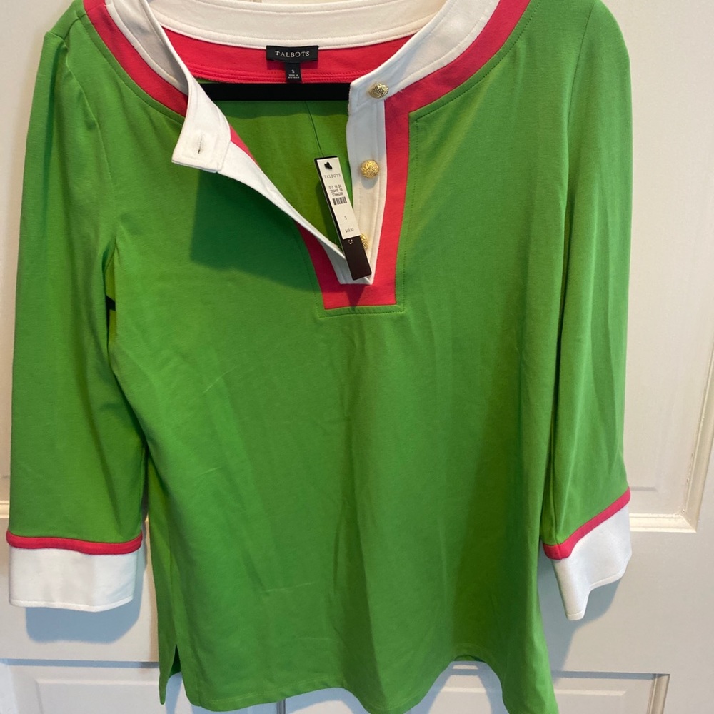 Talbots green long sleeve top